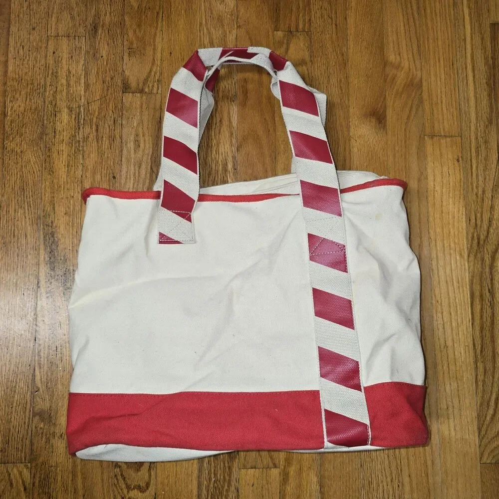 Disney Park Holiday Chip N Dale Canvas Zipper Tote Bag - used, in good condition